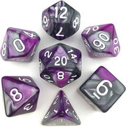 Dobbelsteen setje - PolyDice Black & Purple dark dobbelstenen voor o.a. Dungeons & Dragons