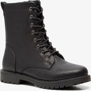 Blue Box dames snake veterboots - Zwart - Maat 39
