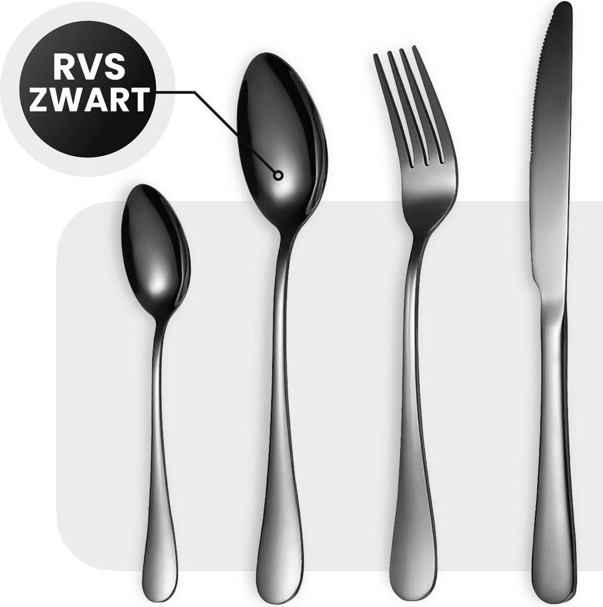 Hescom - 24-delige Bestekset van Roestvrij Staal - 6 personen - Bestek set met Vorken