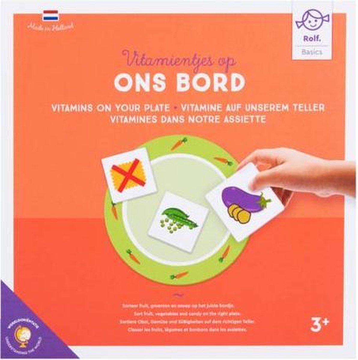 Rolf Basics - Vitamientjes op ons bord -  Gezond eten - Memory - Sorteer spel -  Educatief speelgoed voor kinderen vanaf 3 jaar