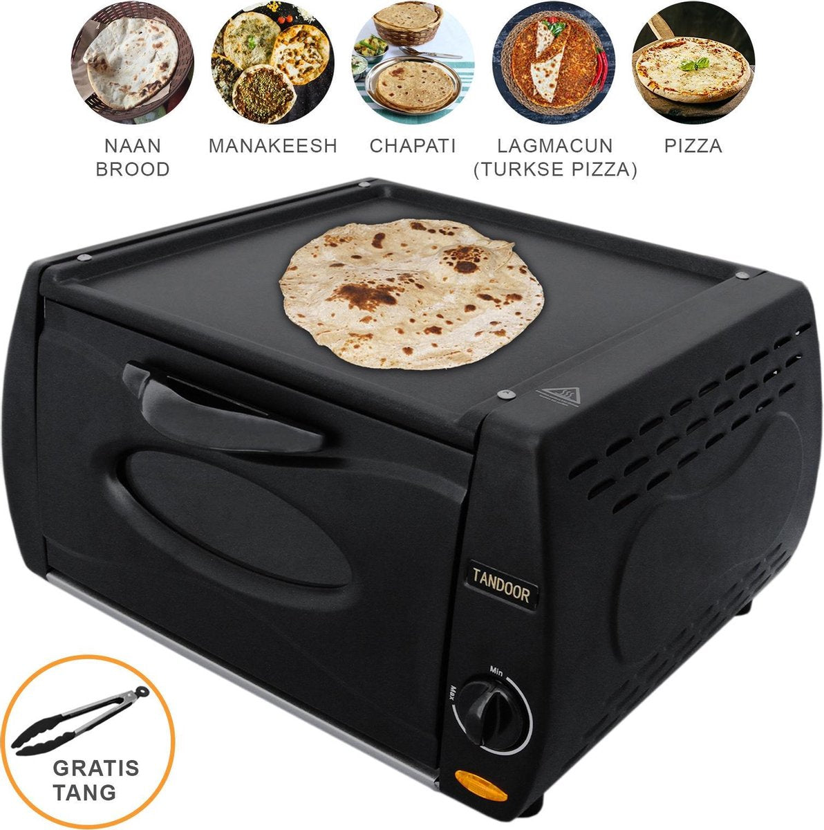 Mini oven - Tandoori - 13 L - 230 V/2100 W - Anti-baklaag - elektrisch