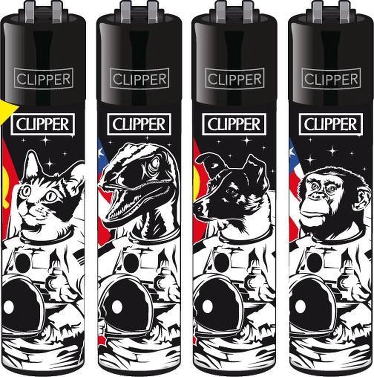 Clipper Classic Aansteker - Astronaut Animals | 4 stuks