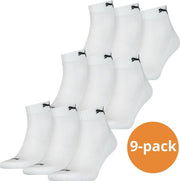 Puma Quarter Sokken- 9 Paar Enkelsokken- Wit - Unisex - Maat 39/42