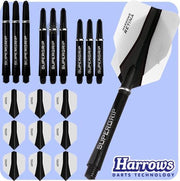 Harrows Retina-X Dart Flights and Shafts Combo Kit - 3 Sets Shafts - 3 Sets Flights - Clear