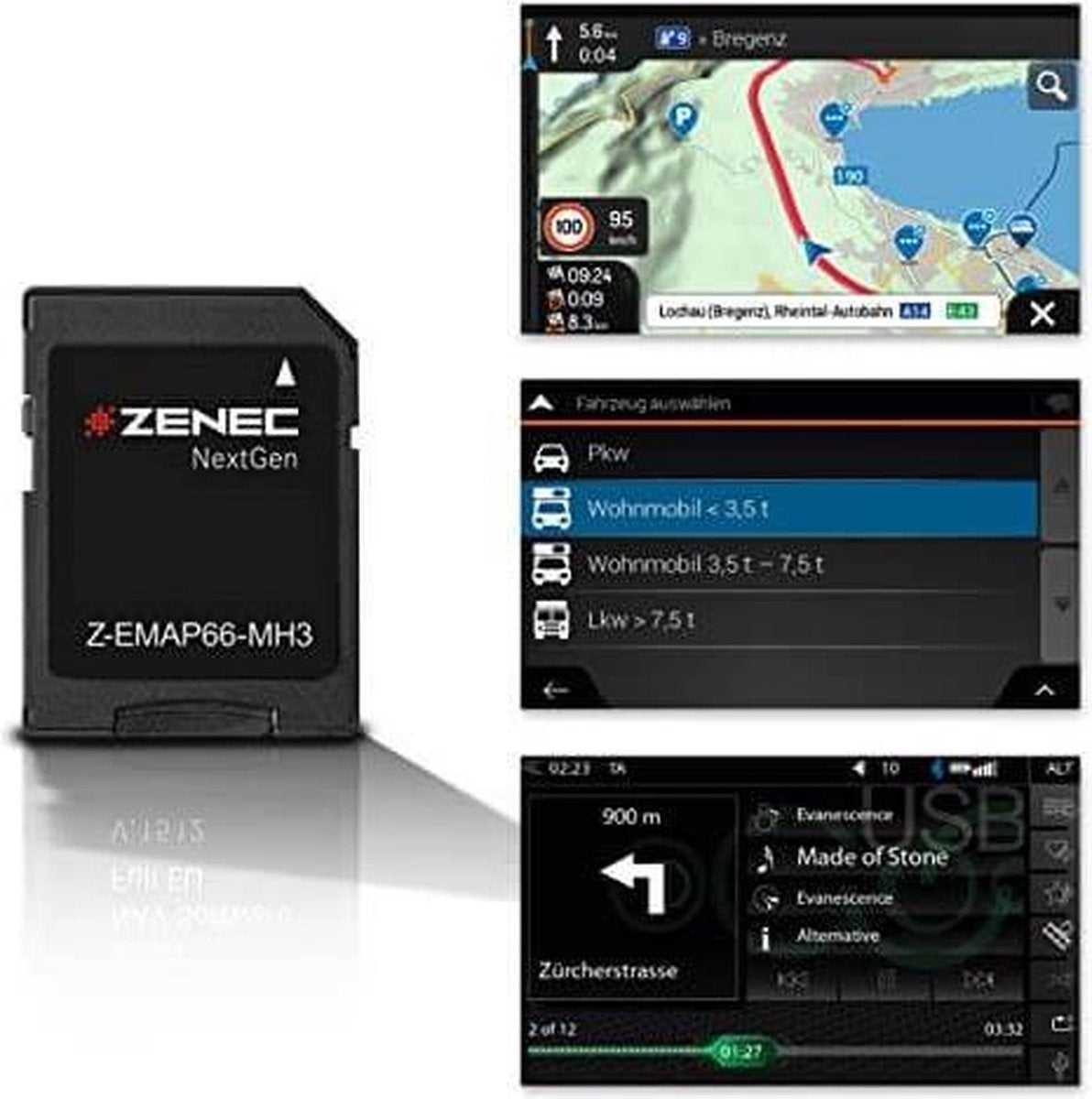 Zenec Z-EMAP66-MH7 | Camper navigatie SD - software - 7 jaar | voor Z-N956