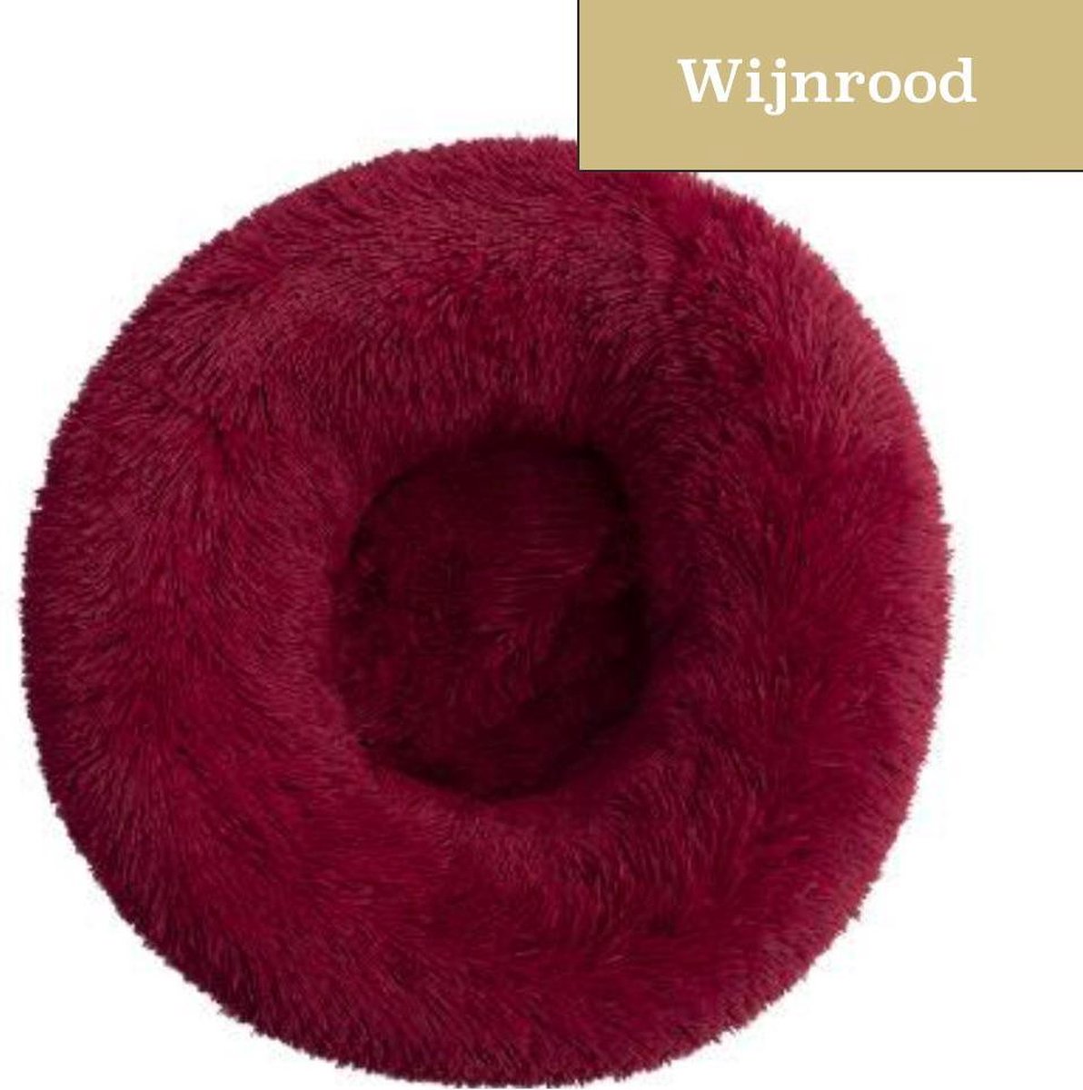 Fluffies - Donut Hondenmand 4XL - Wijnrood - 120 CM - Zacht en Fluffy - Wasbaar en Antislip