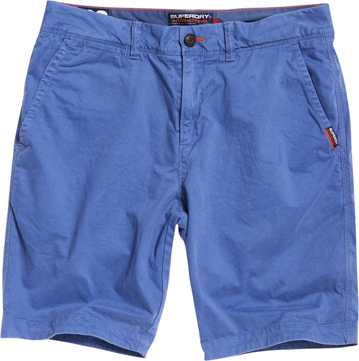 Superdry blauw zacht slim fit chino stretch short twill katoen - Maat W30