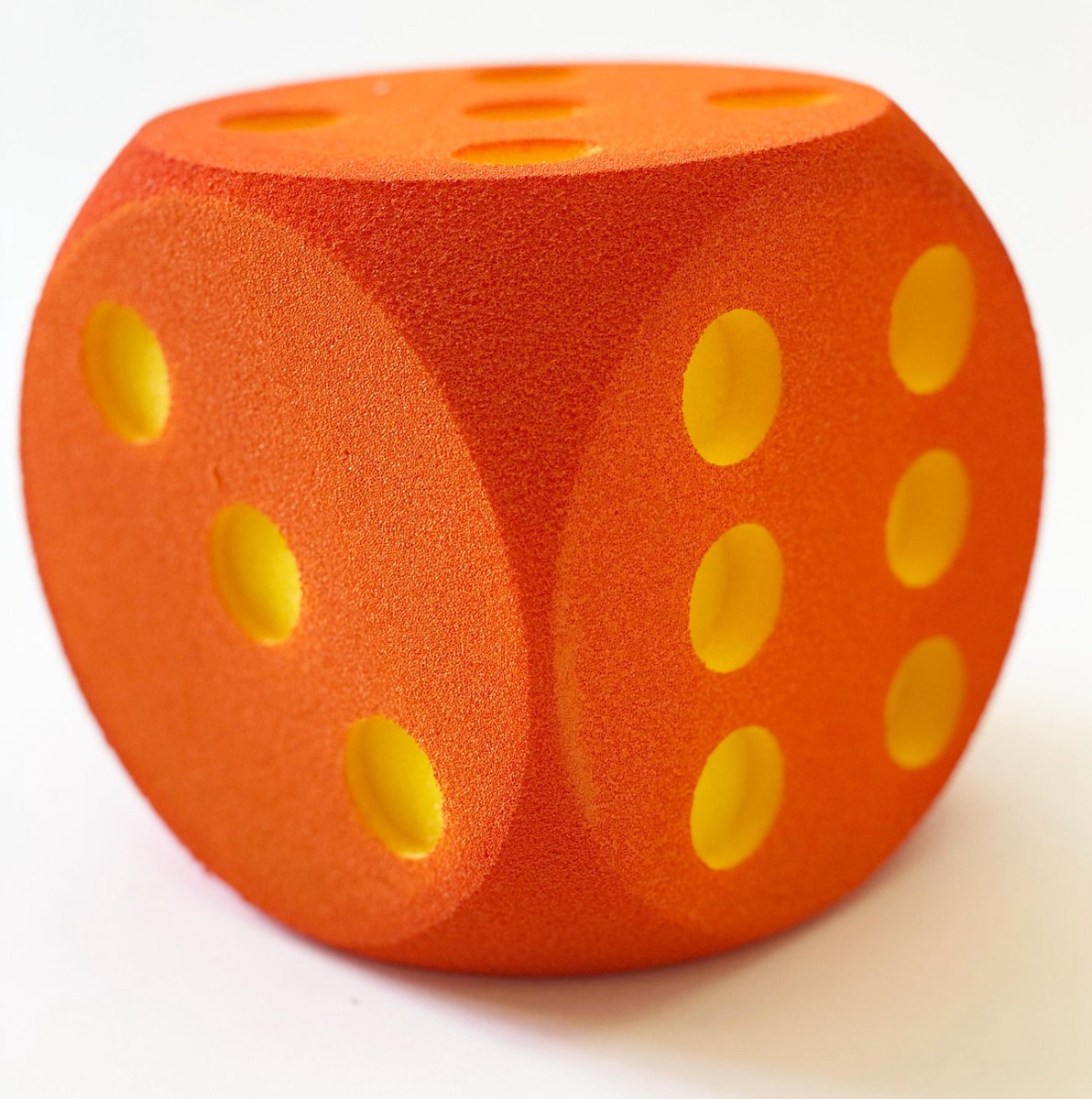 Volley ® Foam Dobbelsteen | 16x16x16 cm | Schuimstof Dobbelsteen | Oranje