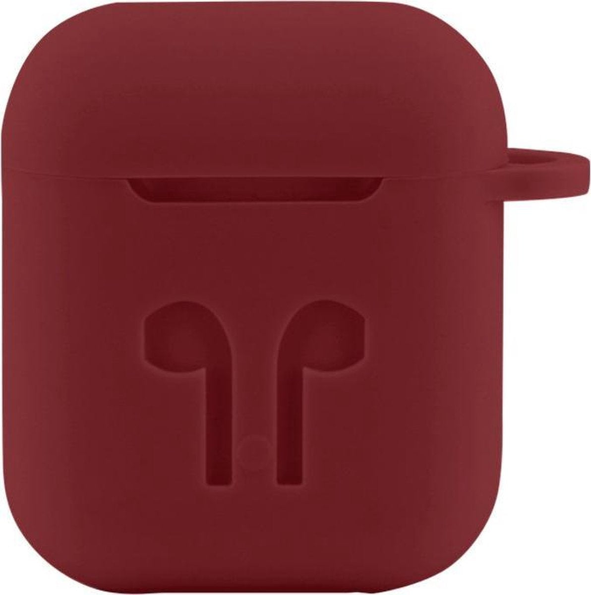 Case Cover Voor Apple Airpods - Siliconen Donkerrood Watchbands-shop.nl