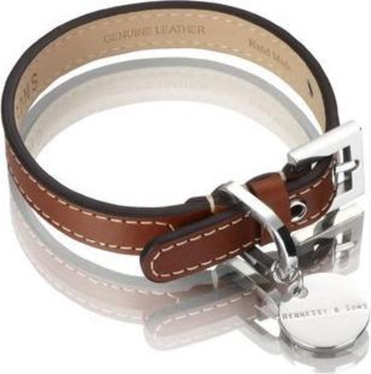 Hennessy and Sons Royal - Hondenhalsband - Roodbruin - maat M