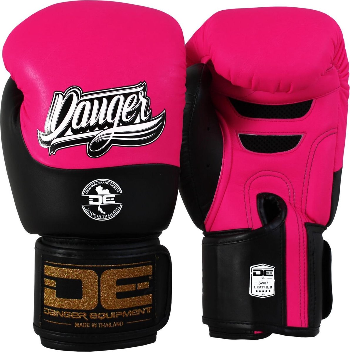 Bokshandschoen Danger Evolution | semi-leer | roze-zwart - Product Kleur: Roze / Zwart / Product Maat: 10OZ