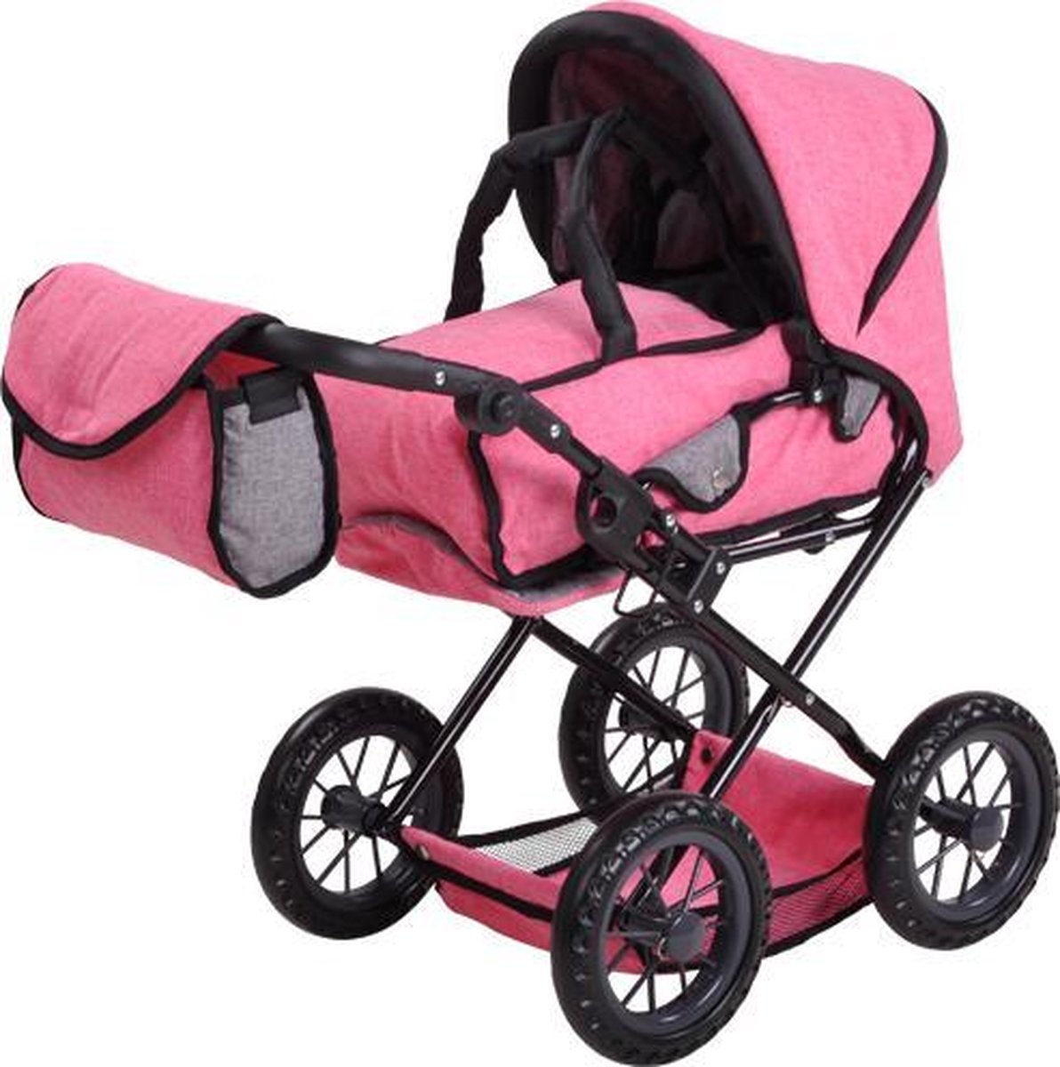 Knorrtoys combi poppenwagen jeans pink