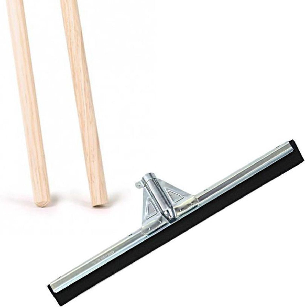 Vloertrekker 75cm gegalvaniseerd met plaatversterking  incl. Stevige houten steel 150cm | COMBIDEAL