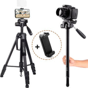 MOJOGEAR 177cm 2-in-1 Statief: Driepoot & Monopod – met premium telefoonhouder