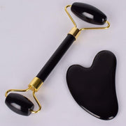 PUAR Jade Roller Gezichtsmassage Roller - Natuurlijk Zwart Obsidiaan