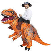 Opblaasbaar rijdend op T-rex kostuum bruin - one size - dino pak dinosaurus Jurassic World™ Trex dinopak