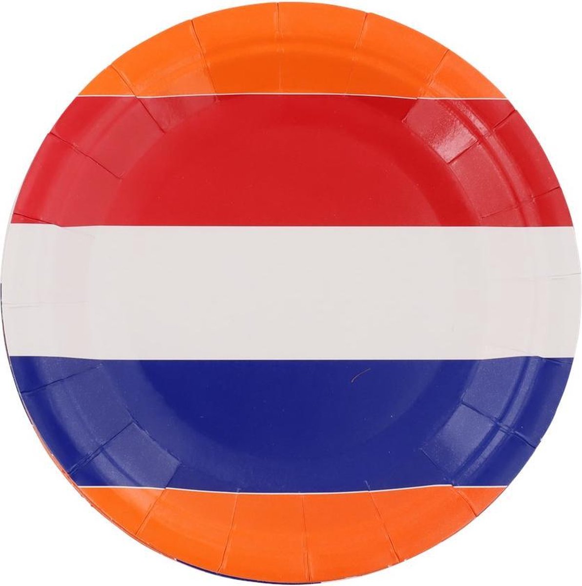 8 kartonnen bordjes oranje rood wit blauw 18 cm - Wegwerpborden van karton - Feestbordjes - Feestartikelen   voetbal EK rood wit blauw - wegwerpbordjestafeldecoratie -
