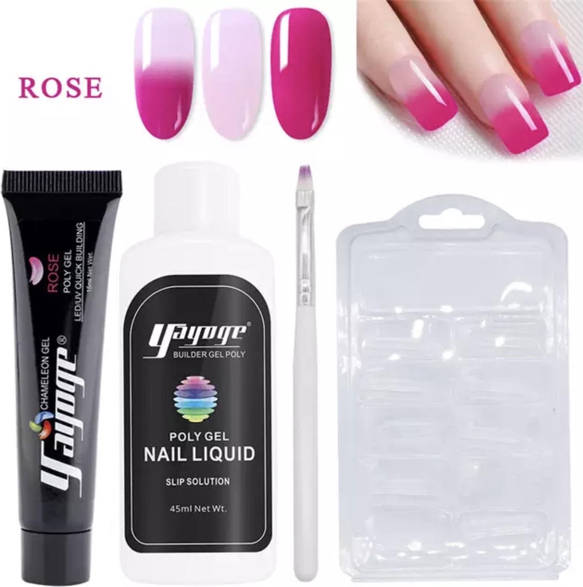Yayoge chameleon polygel kleur rose zonder lamp polygel starterpakket polygel starters kit nail art