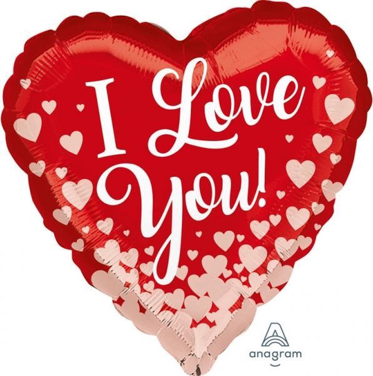 Standard Rose Gold Hearts Foil Balloon Heart S40 packed 43cm