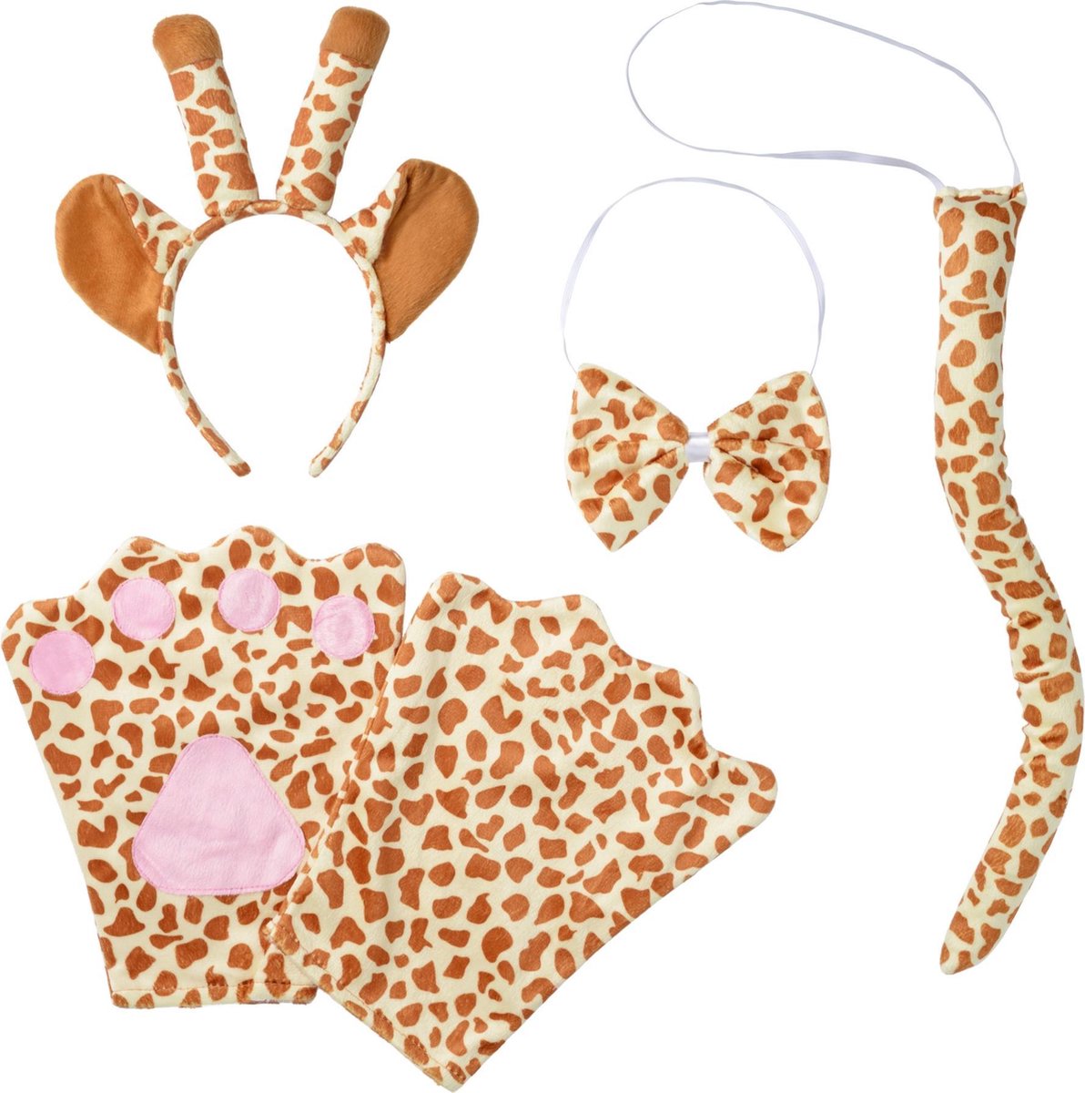 dressforfun - Accessoireset giraf Volwassenen  - verkleedkleding kostuum halloween verkleden feestkleding carnavalskleding carnaval feestkledij partykleding - 302049