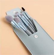 8 stuks make-up kwasten met etui blauw