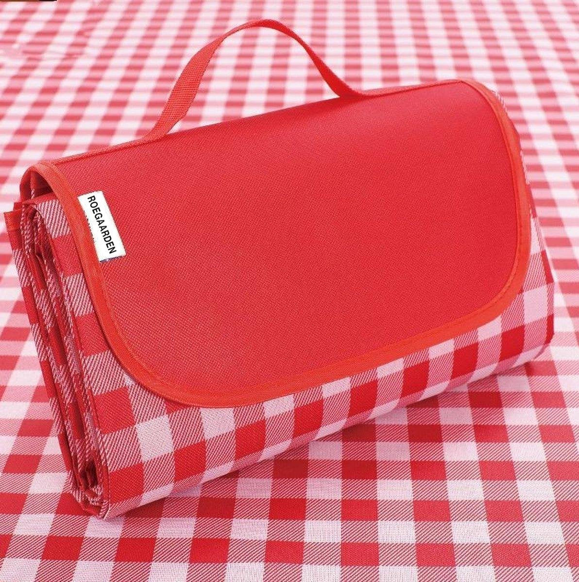 Picknickkleed |Strandlaken | Waterdicht | 200 X 200 CM | 5-7 personen |Rood