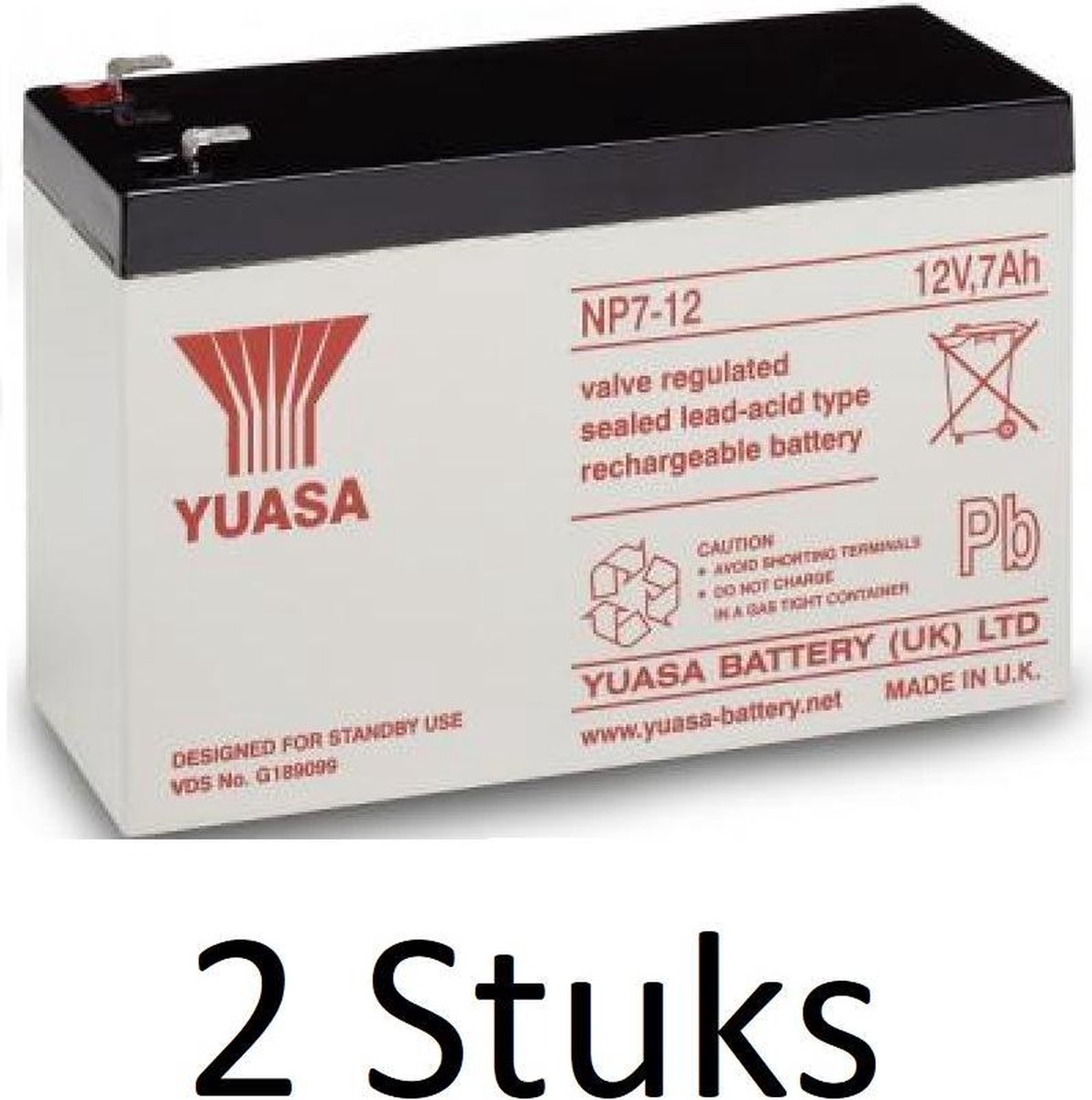 2 Stuks Yuasa lead-acid Batterij NP7-12