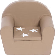 Peuterstoeltje-Kinderfauteuil Beige+ster