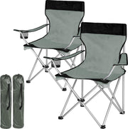 Tektake Stoelenset Campingstoelen - Grijs;Zwart - 2 Stuks