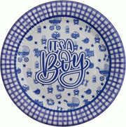 Kartonnen Bordjes  It's A Boy Blauw 18 cm 10 st - Wegwerp borden - Feest/verjaardag/BBQ borden - baby shower