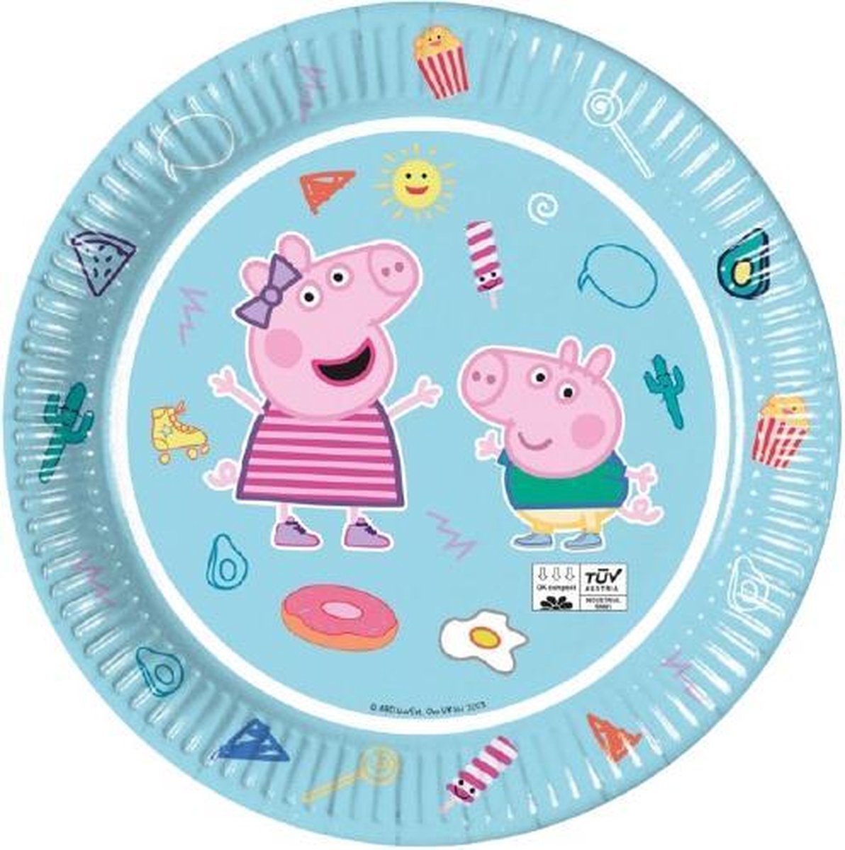 Procos Feestborden Peppa Pig 23 Cm Fsc Papier Blauw 8 Stuks