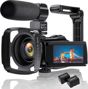 4K Videocamera Camcorder Ultra HD 48MP WiFi IR Met Nachtzicht | Vlogcamera |  3" IPS-Touchscreen 16X Digitalzoom