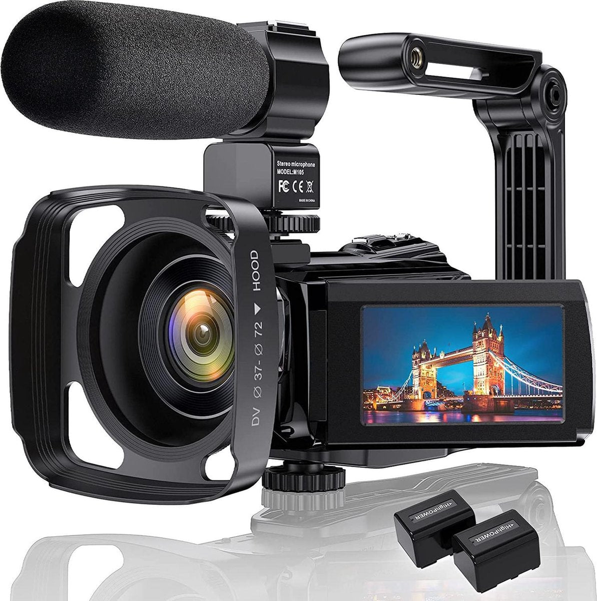 4K Videocamera Camcorder Ultra HD 48MP WiFi IR Met Nachtzicht | Vlogcamera |  3" IPS-Touchscreen 16X Digitalzoom