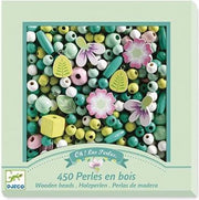 Djeco - Houten Parels Bloemen en Blaadjes - 4+