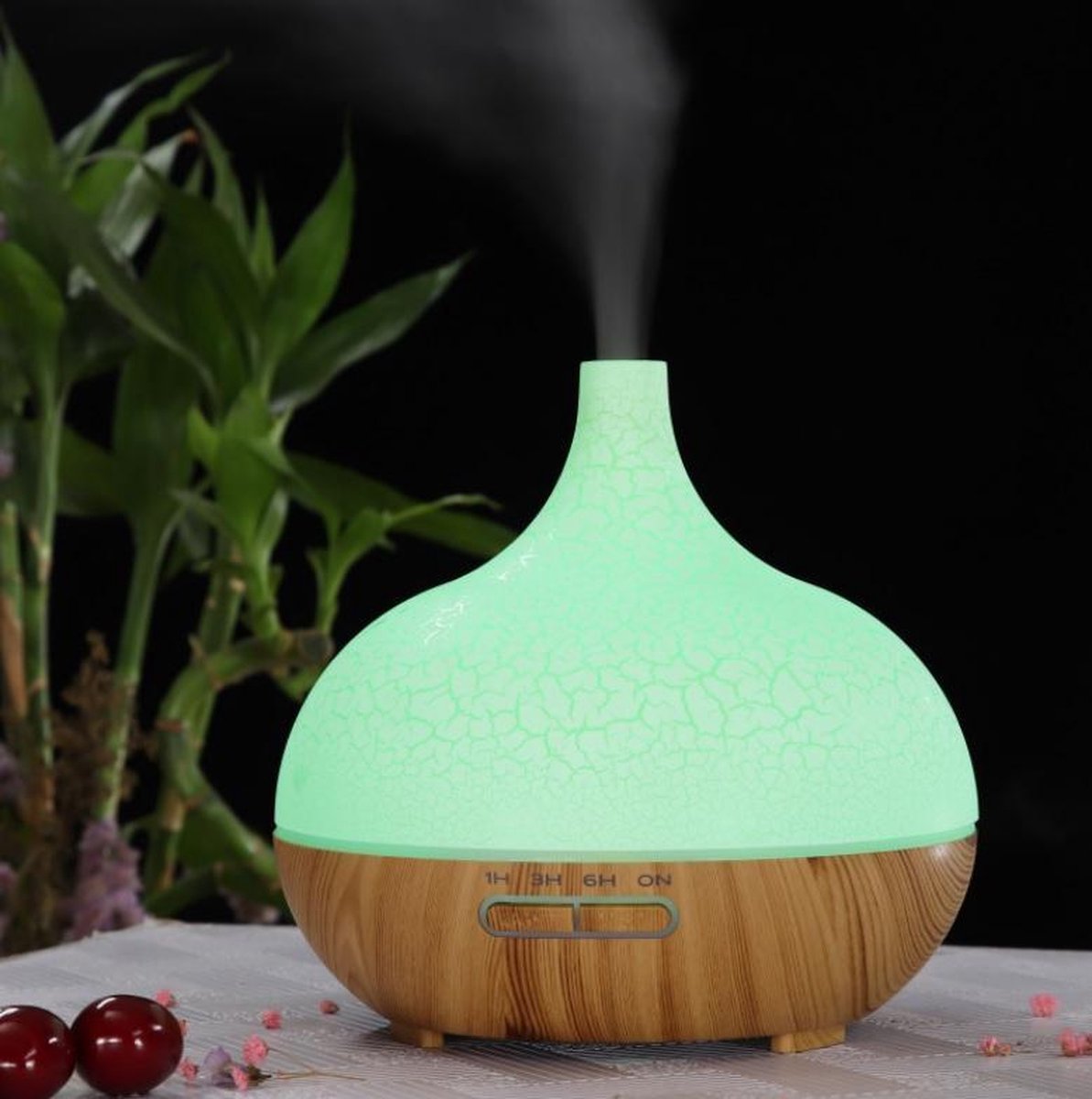 Itagala Geurverspreiders | Aroma diffuser | Aromatherapie | Ultrasone etherische olie verdamper en vernevelaar | 550ml |Luchtverfrisser en luchtbevochtiger met Full LED Mist verlichting | Met afstandsbediening | Bruin