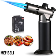 Membeli® Professionele Gasbrander Crème Brûlée Brander - Butaan - Grijs/ Zwart