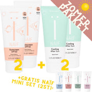 Naïf Zomerpakket Natural Sunny Kids Days + gratis Naïf mini set - voor Baby & Kids - 2x SPF50 + 2x Aftersun
