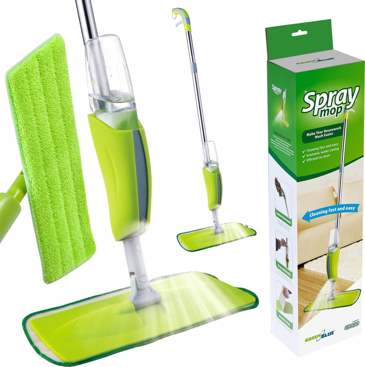 Vloerwisser met spray functie GB830 GreenBlue met vervanging