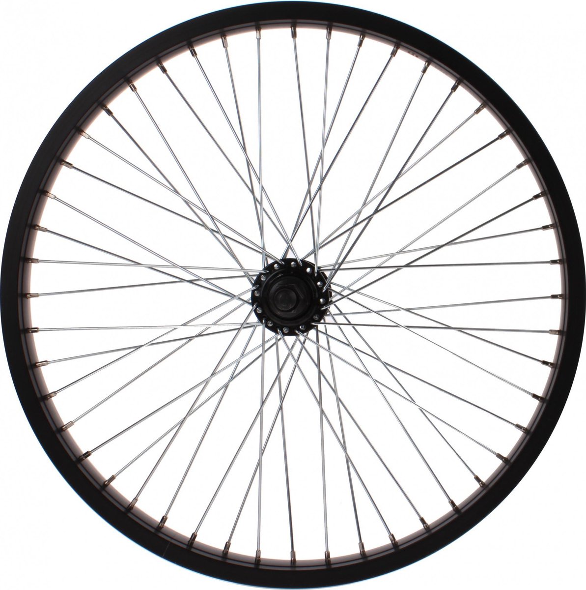 V-wiel 20x2.125 alu freestyle 48 spaaks zwart