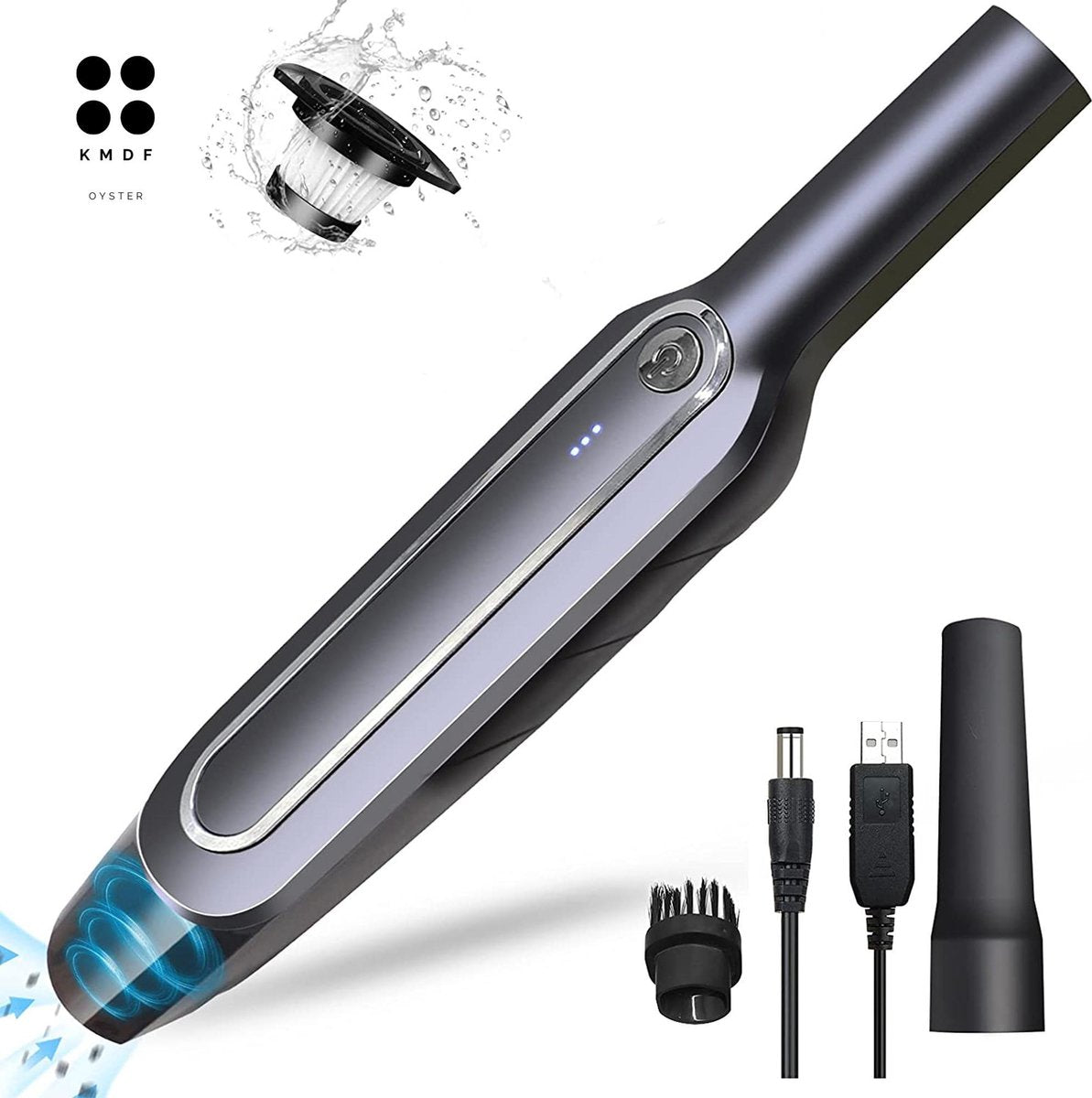KMDF - Kruimeldief - Nat en Droog - Stofzuiger Zonder Zak - 6000PA - USB Oplaadbaar - Kruimeldief Snoerloos - Stofzuiger - Met - Stofzuigermond - Draadloos