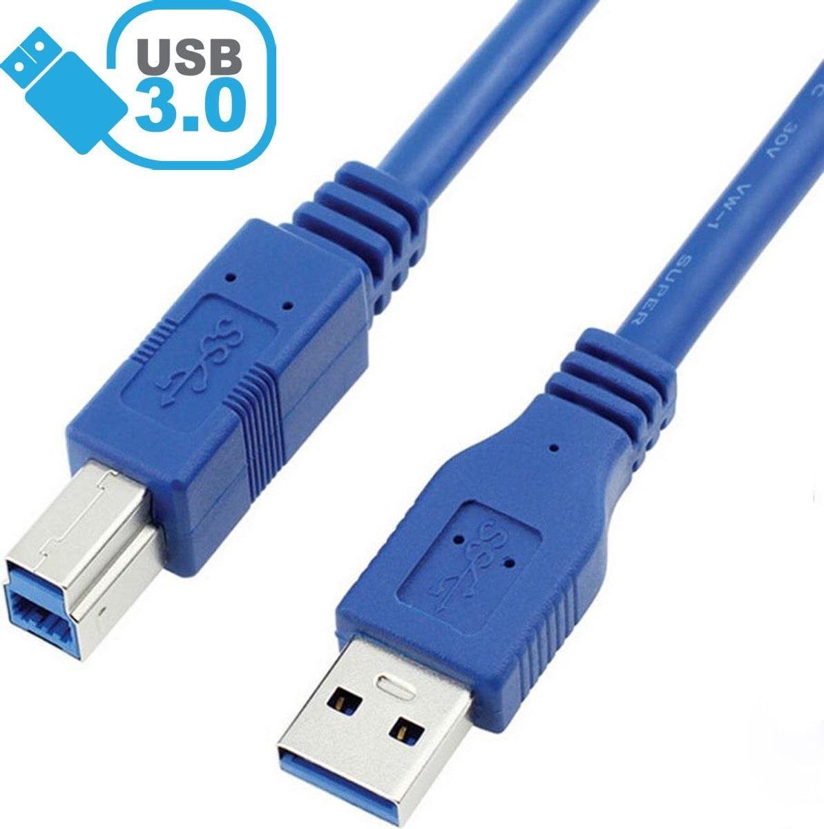 USB Kabel Printer - USB A 3.0 naar USB B 3.0 - 1 Meter - USB A naar USB B - USB 3.0 kabel voor Printer - USB Kabel Printer A B - Nieuwe Versie Superspeed Kabel