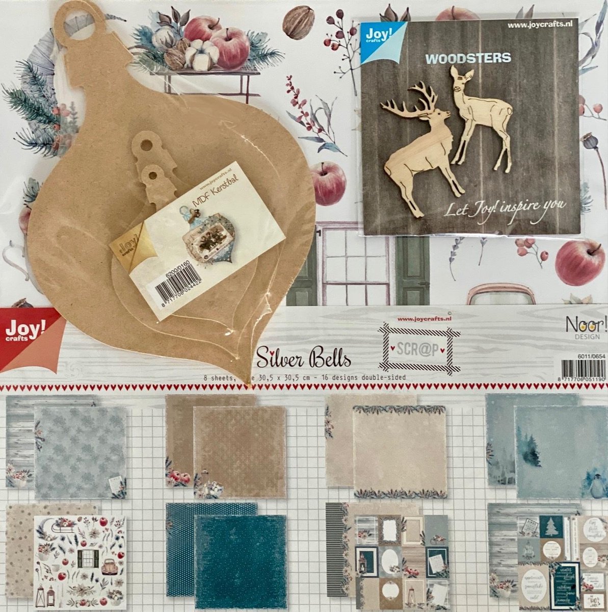 Joy!Crafts Kerst Set - Papierset - Noor Design - Silver Bells 30