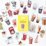 Illustratie stickers met Koffie - knutselspullen voor kinderen - plakboek verfraaiing