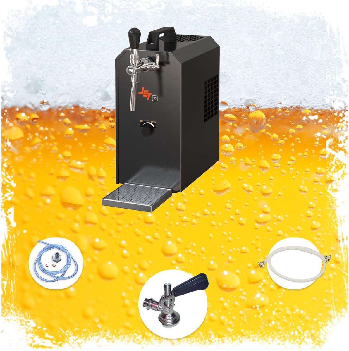 Complete set - Biertap JET 30K 1-kraans met membraanpomp