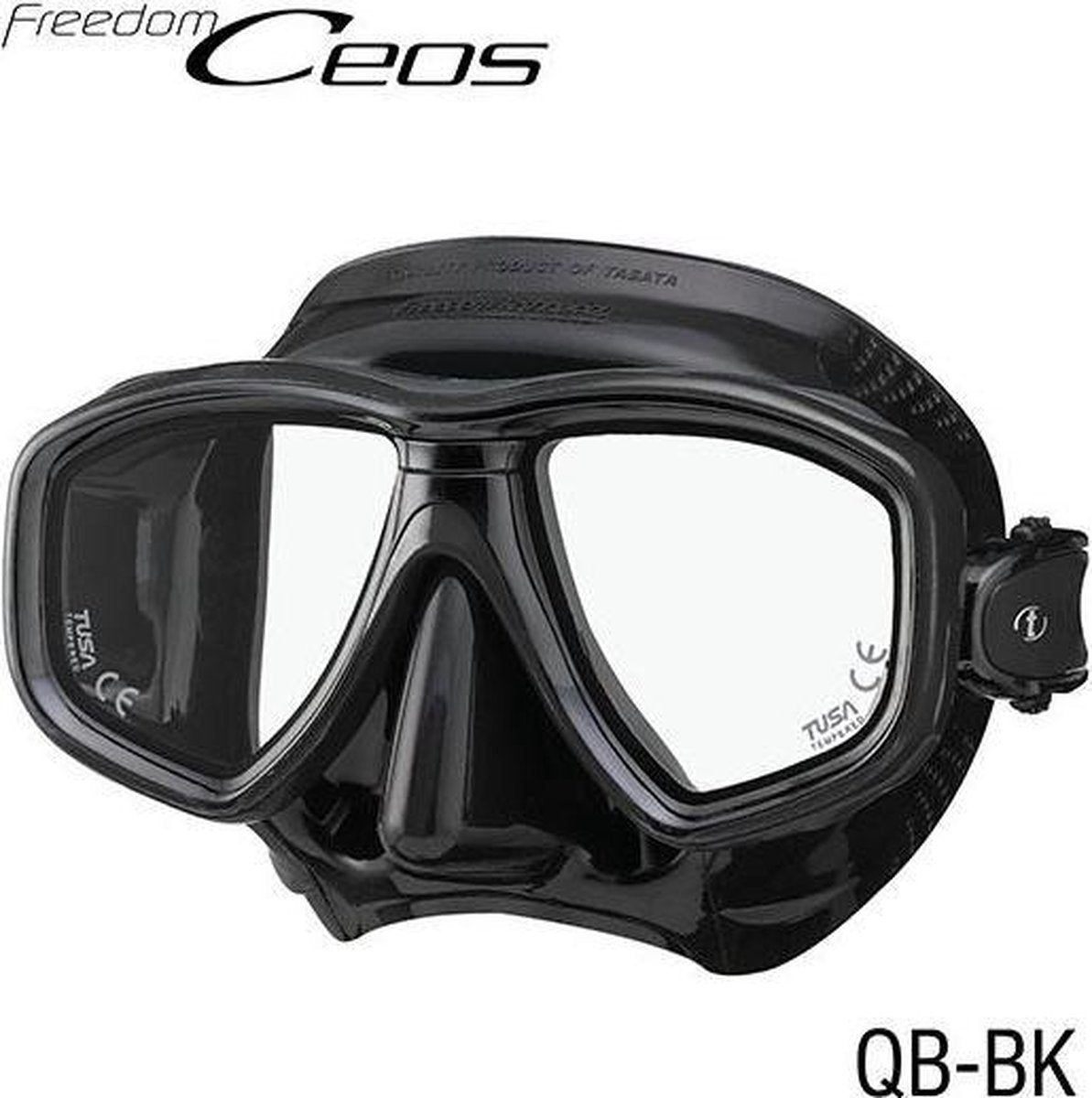 Tusa Ceos Masker donker siliconen met zwart frame