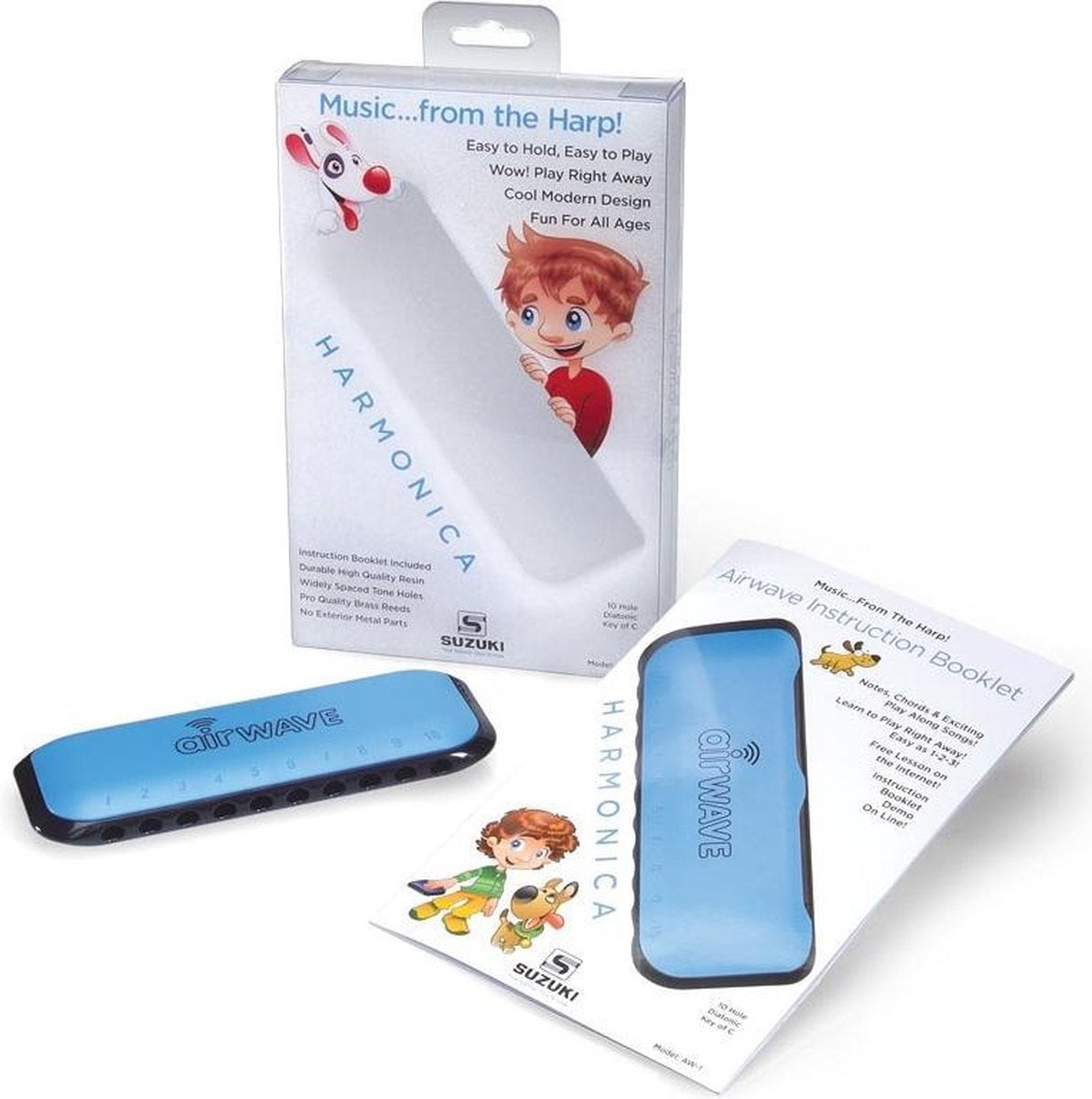 SUZUKI - Mondharmonica AW1- BLAUW  "Airwave" Pop Rock Blues
