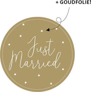 Trouw stickers Just Married 50 stuks