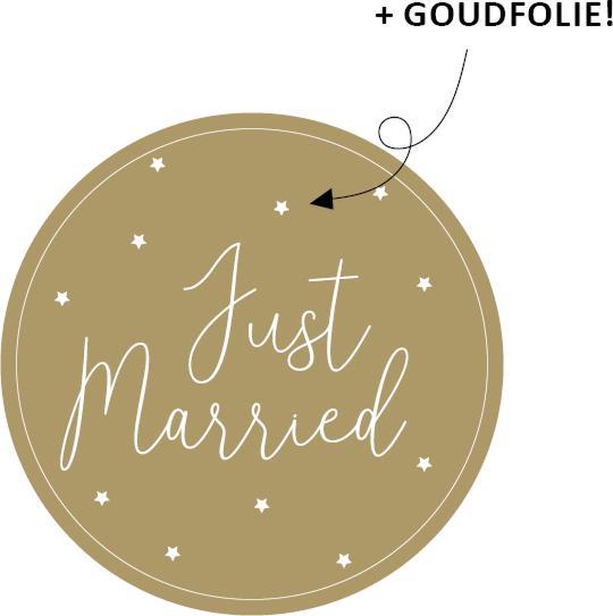 Trouw stickers Just Married 50 stuks