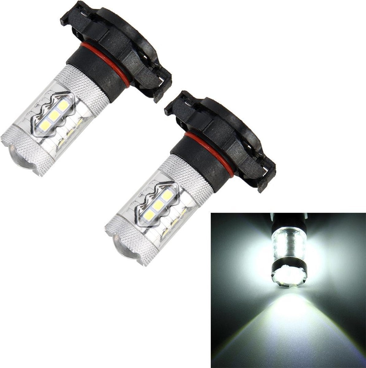 2 STKS H16 (EU) DC 12 V 5 W 250LM Auto Mistlampen met 16 SMD-2835 Led-lampen (Wit Licht)