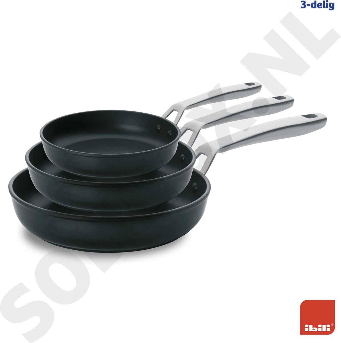 Ibili Koekenpannen Voordeel Set Titan 3 delig 20+ 24 + 28  cm